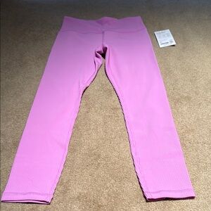 NWT Athleta pink ribbed leggings